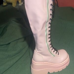 Thigh high pink demonias